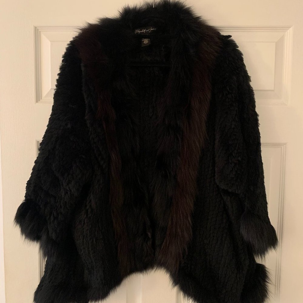 Elizabeth and James Black and Brown Fur Coat Cape